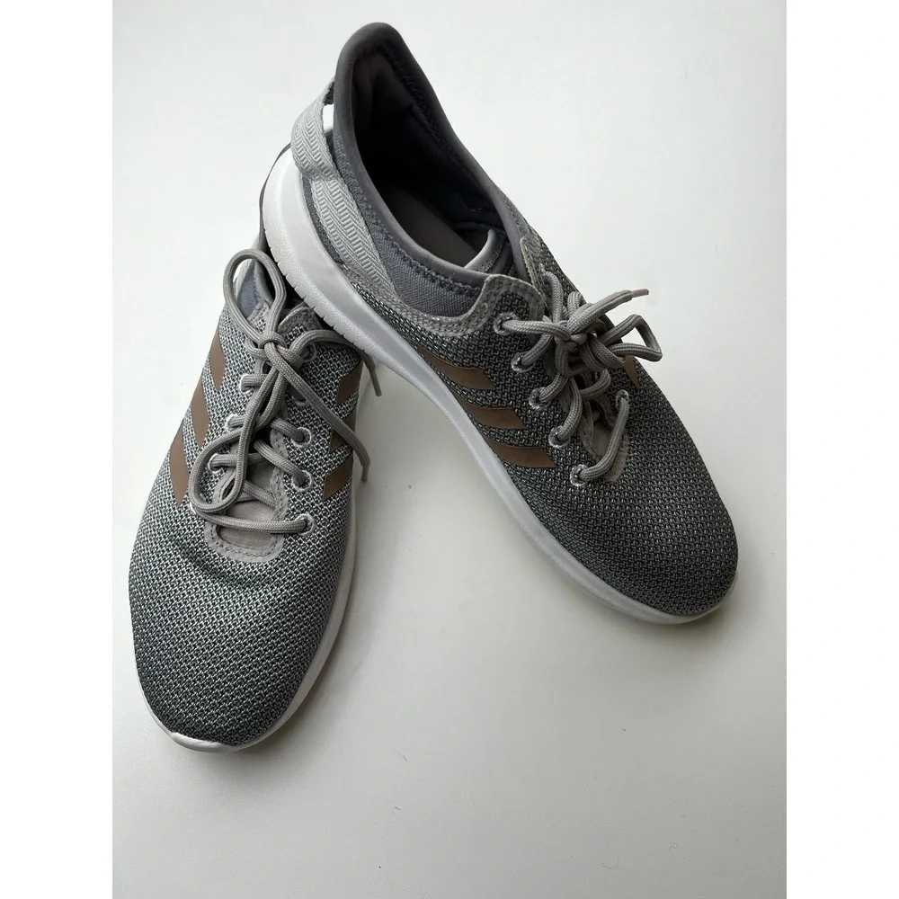 Adidas Womens Cloudfoam QT Flex DA9835 Gray Running Shoes Sneakers Size 7.5